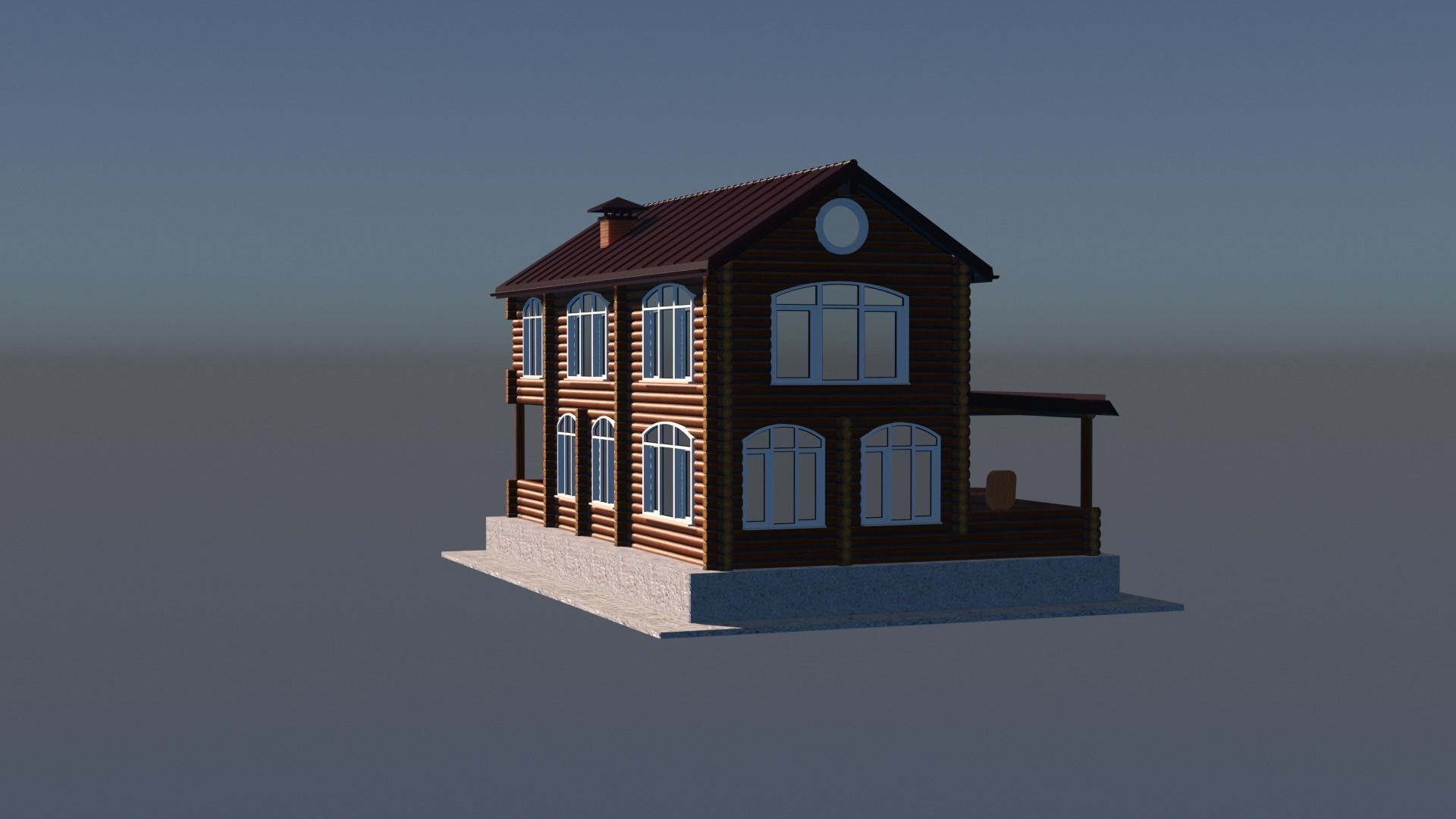 Log House 3D model_7
