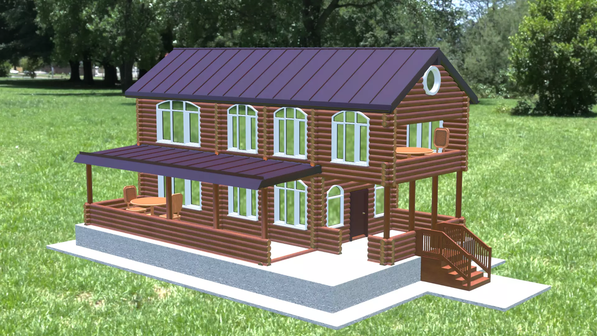 Log House 3D model_0