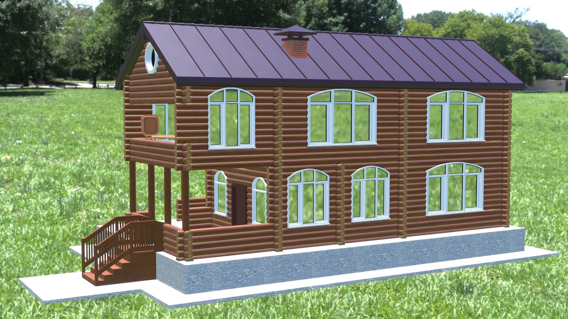 Log House 3D model_10