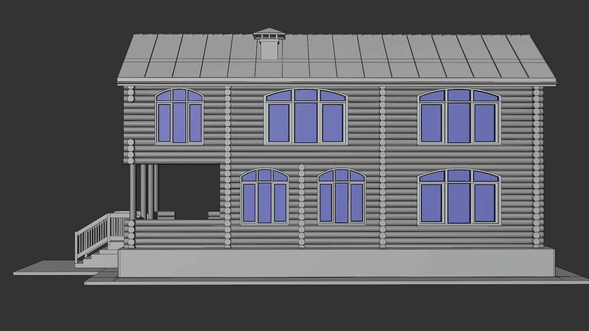 Log House 3D model_5