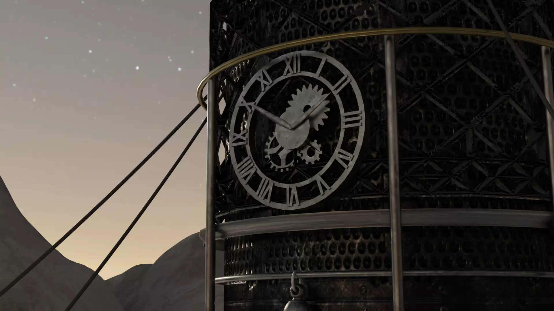 steampunk tower Free low-poly 3D model