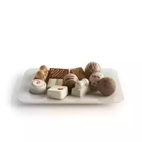 Dark And White Chocolate Candies 3D model