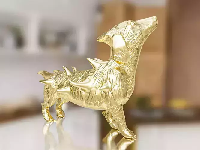 Fantasy Gold Alien Dog 3D print model