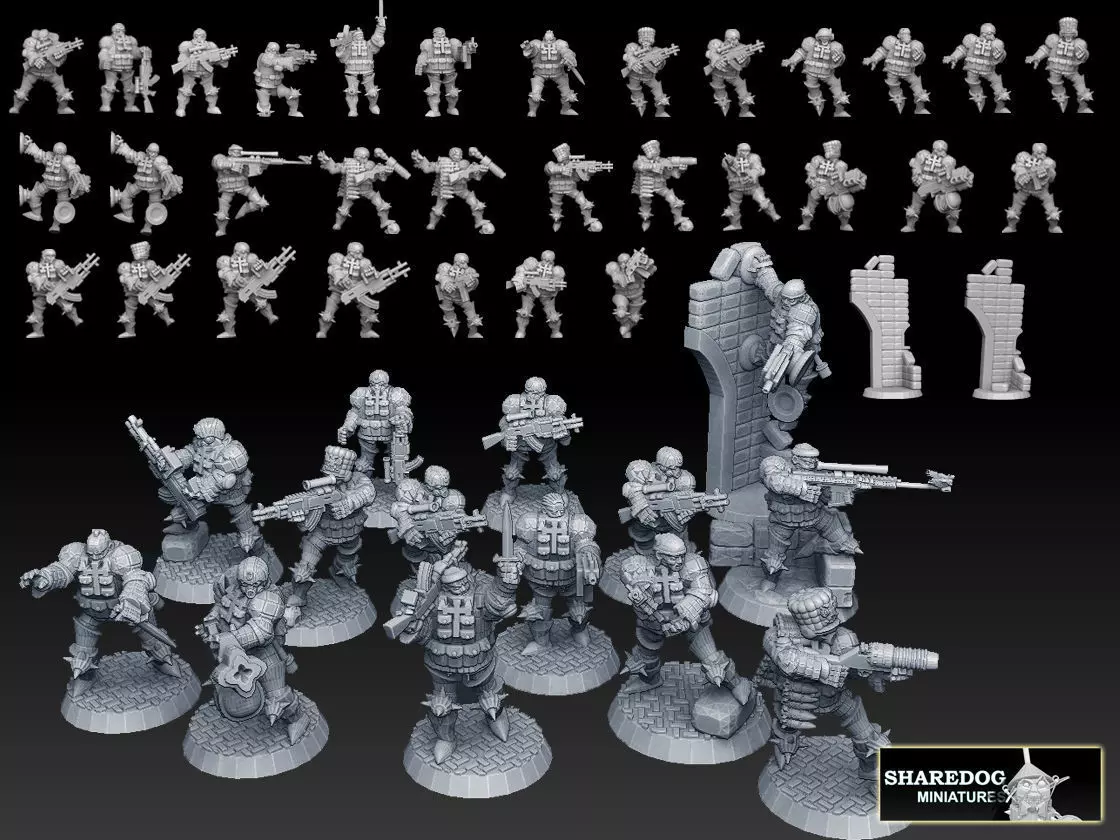 Combat Monk Cadre Megapack 3D print model_0
