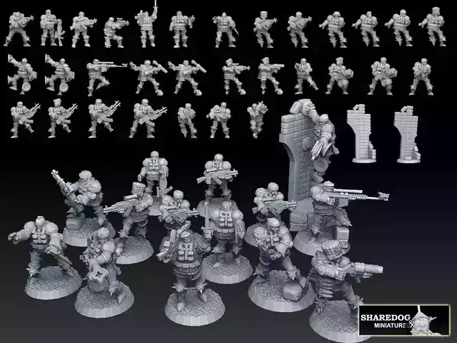 Combat Monk Cadre Megapack 3D print model