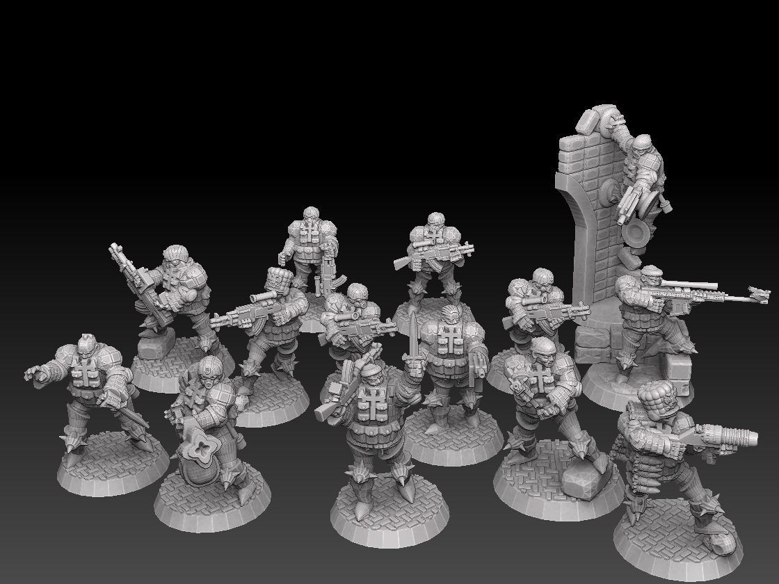 Combat Monk Cadre Megapack 3D print model_42