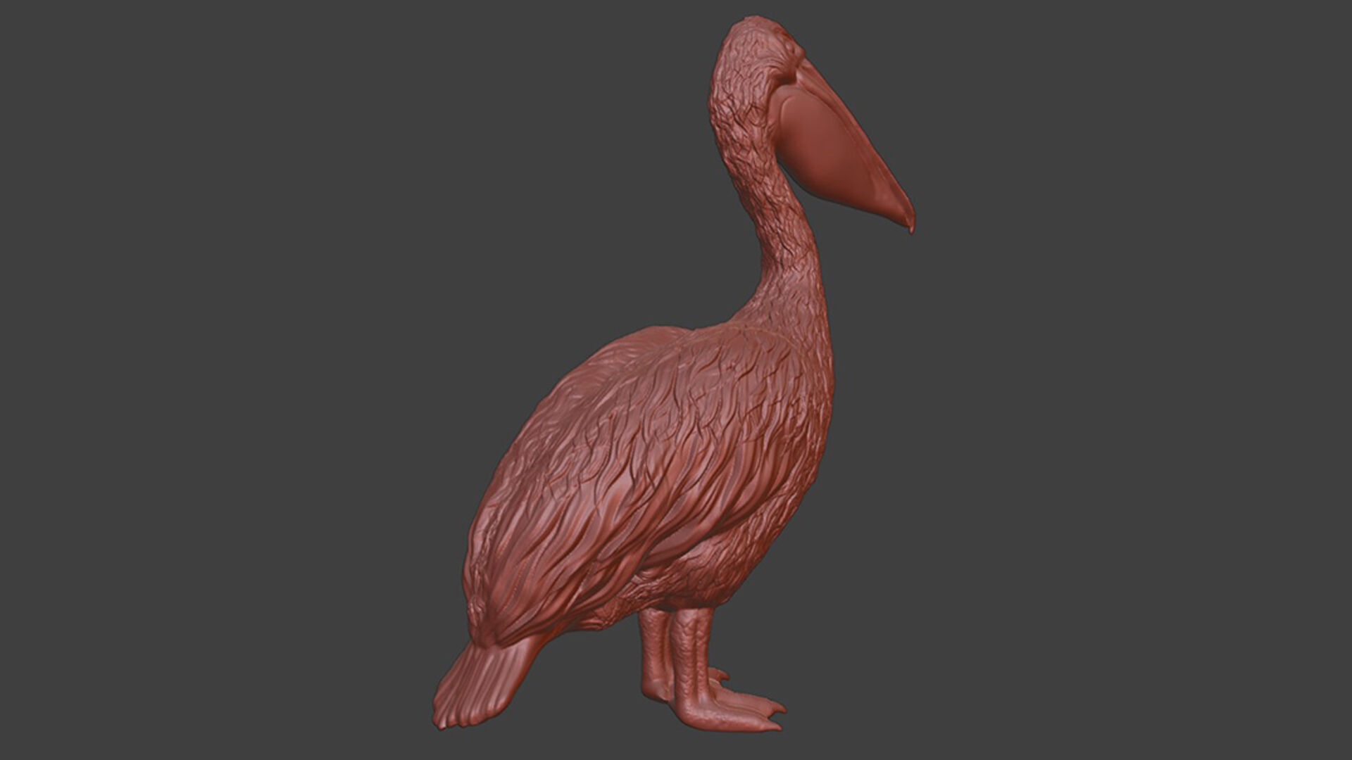 Silver Pelican Statue 3D print model_8