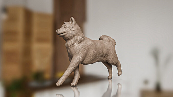 Shiba Inu Dog Run 3D print model