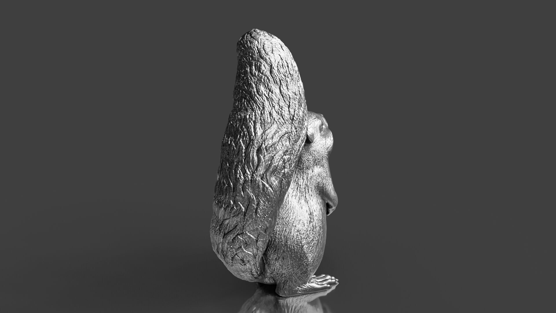Silver Standing Squirrel 3D print model_5
