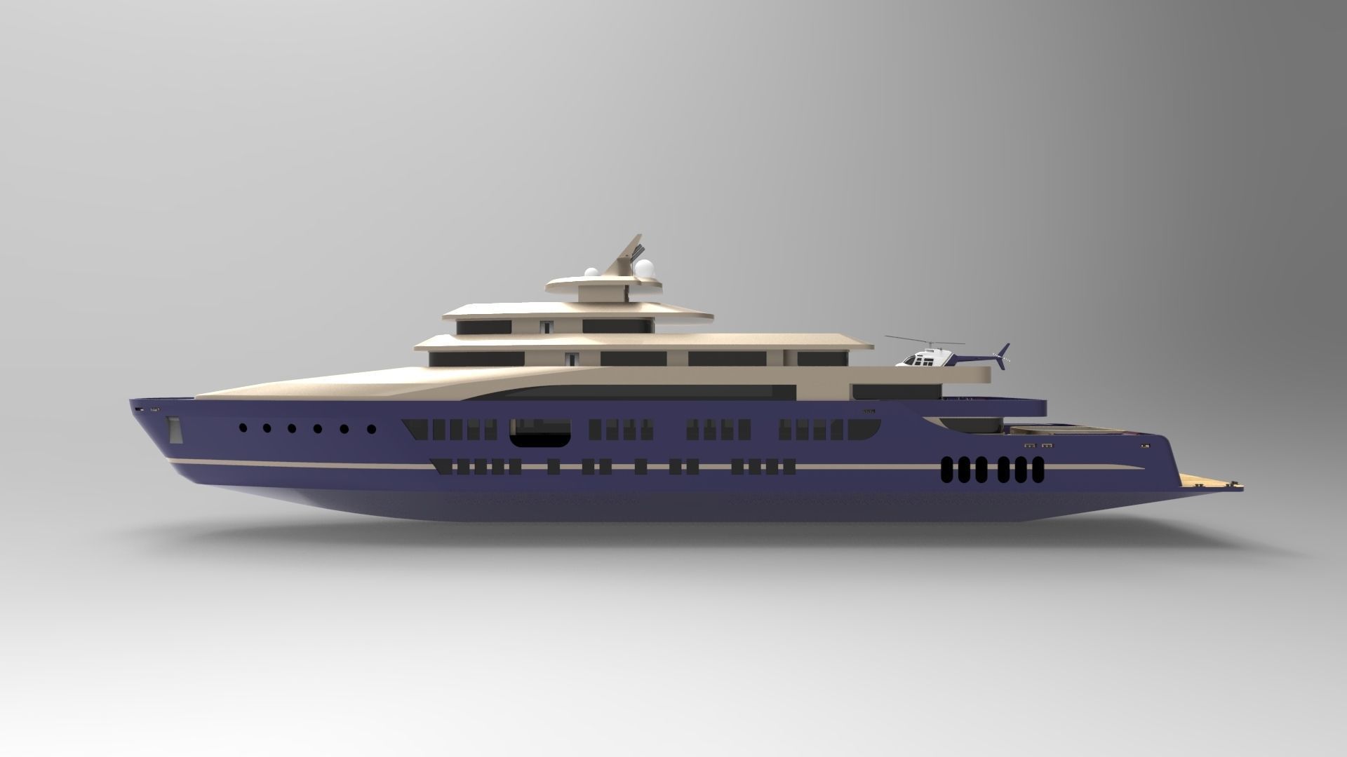 luxury yacht 88 3D model_1