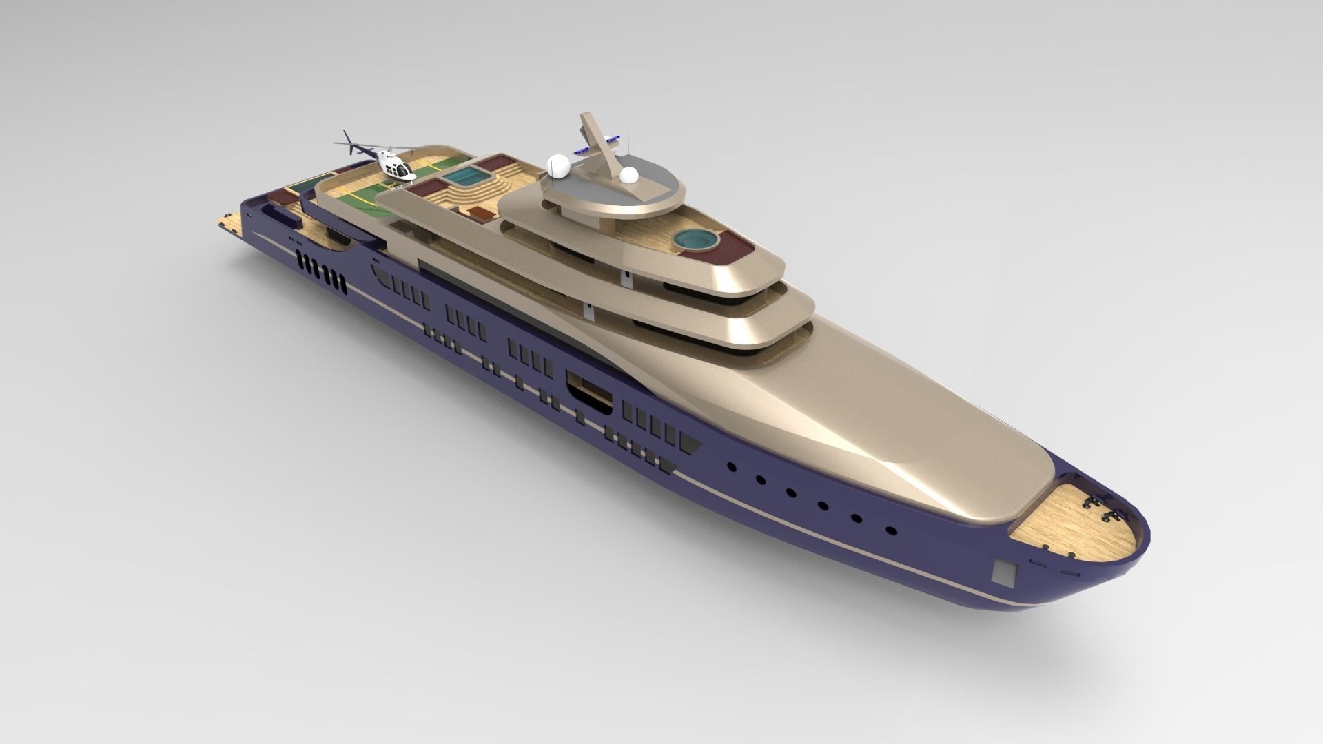 luxury yacht 88 3D model_5
