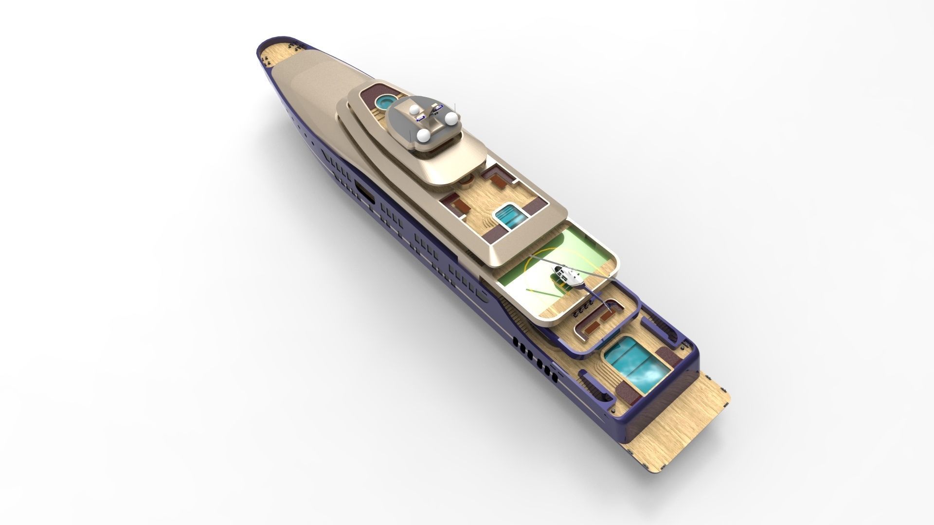 luxury yacht 88 3D model_12