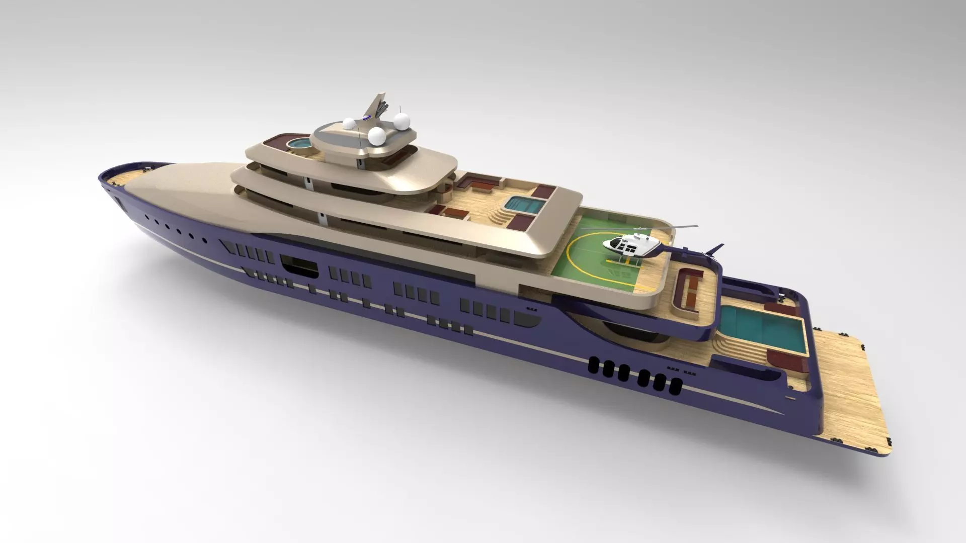 luxury yacht 88 3D model_0