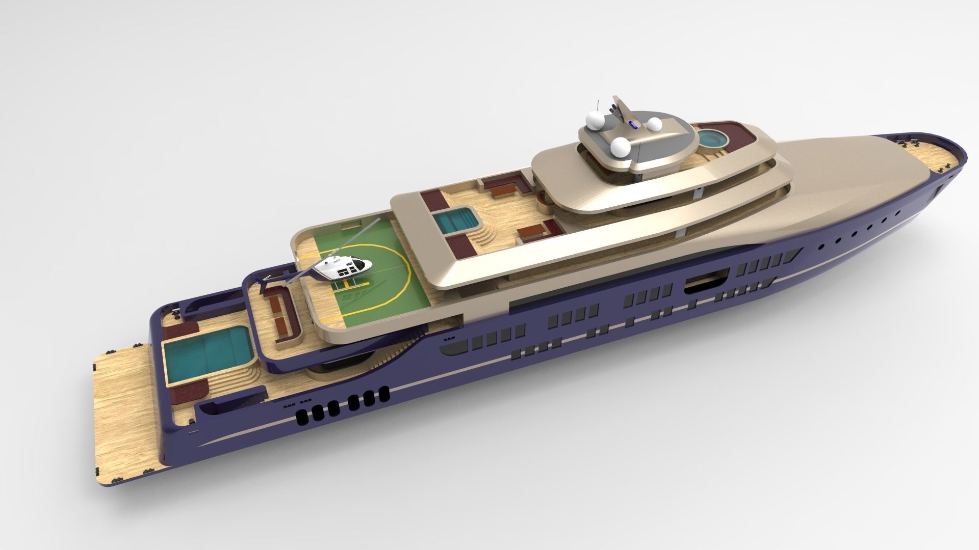 luxury yacht 88 3D model_8