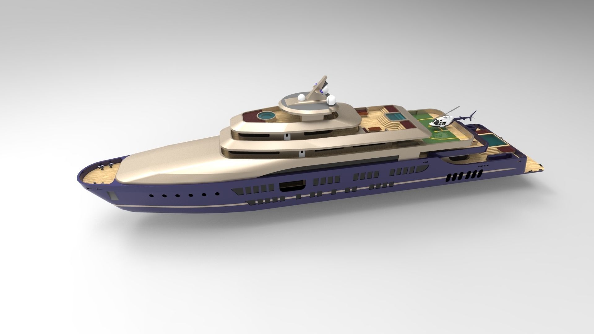 luxury yacht 88 3D model_3