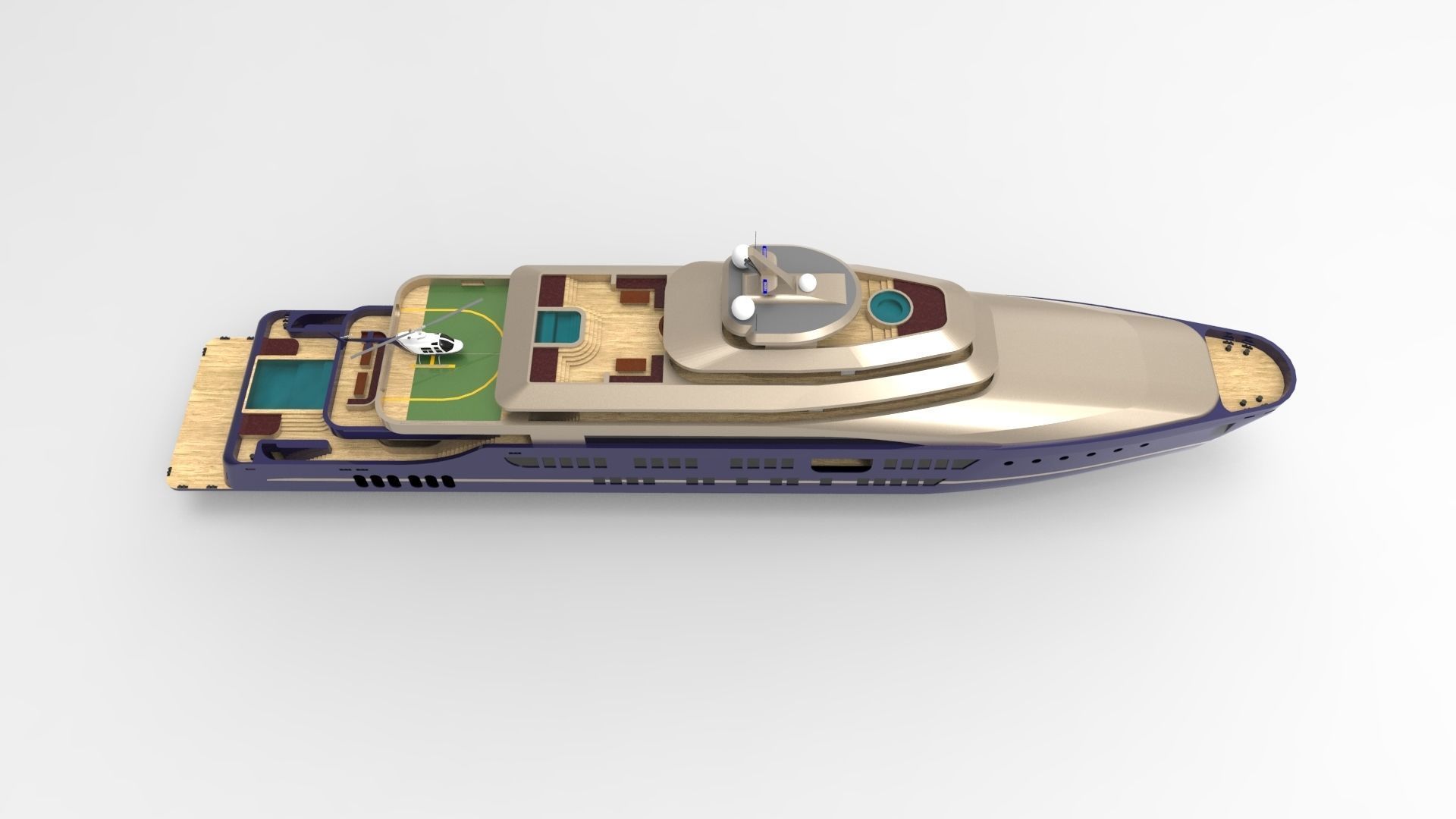 luxury yacht 88 3D model_9