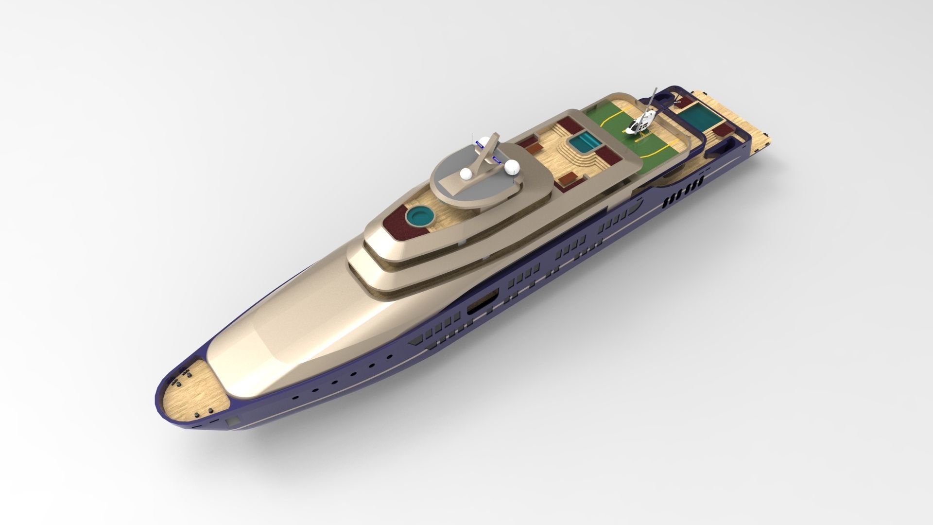 luxury yacht 88 3D model_4