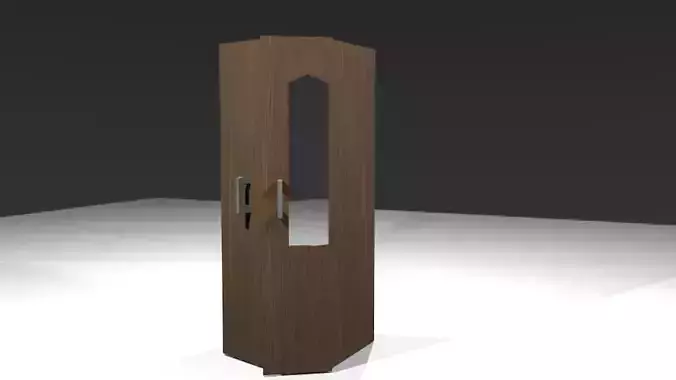 cupboard low poly wooden door