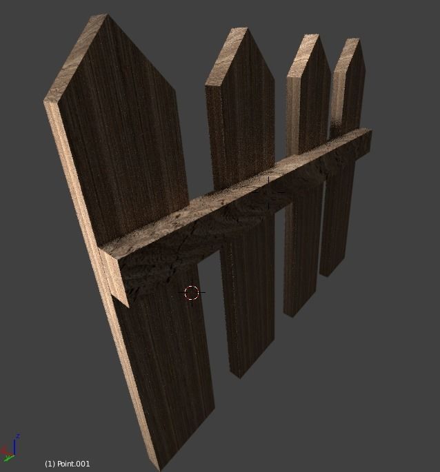 Rustic set wooden bench Free 3D model_3