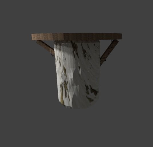 Rustic set wooden bench Free 3D model_4