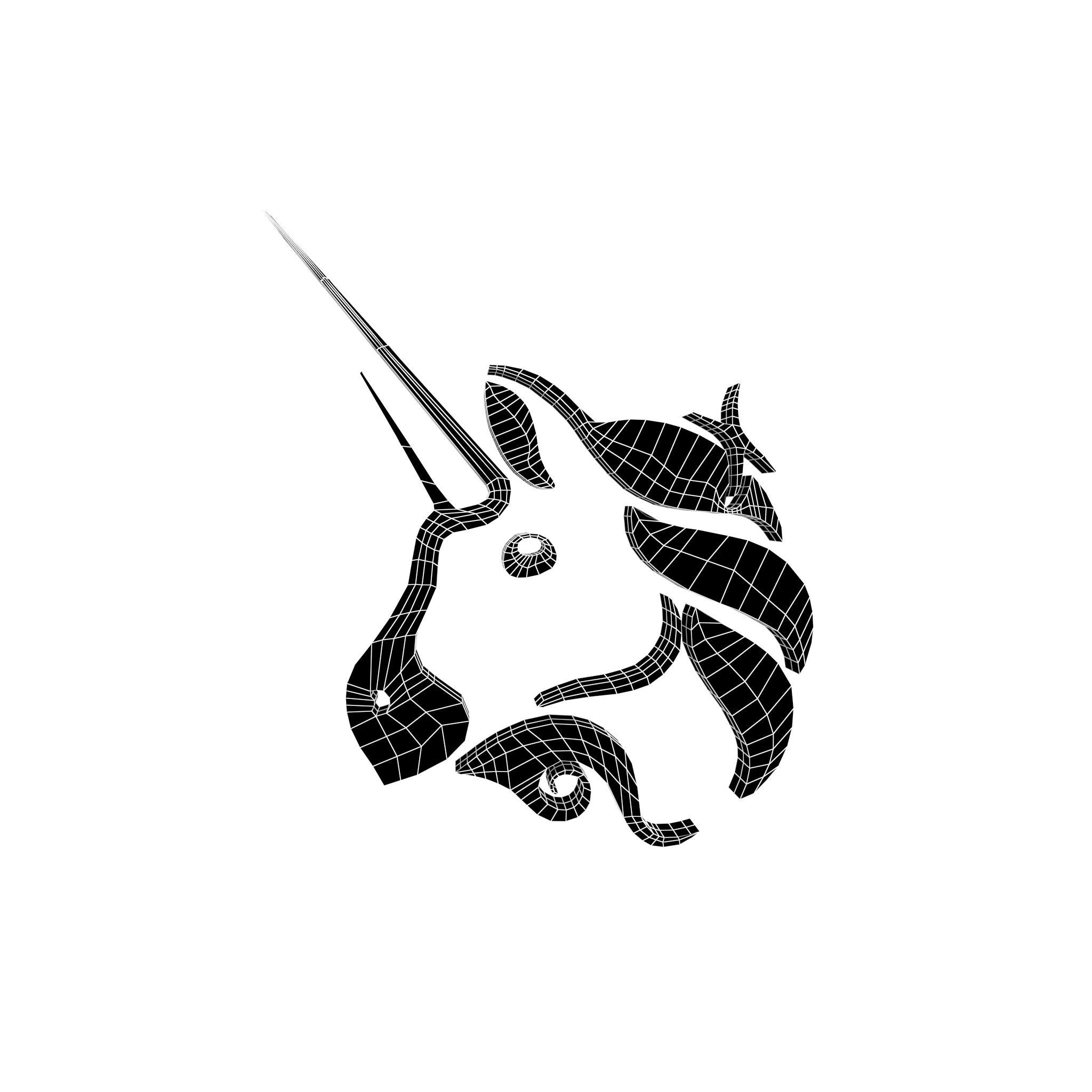 Uniswap Coin v1 001 Low-poly 3D model_6