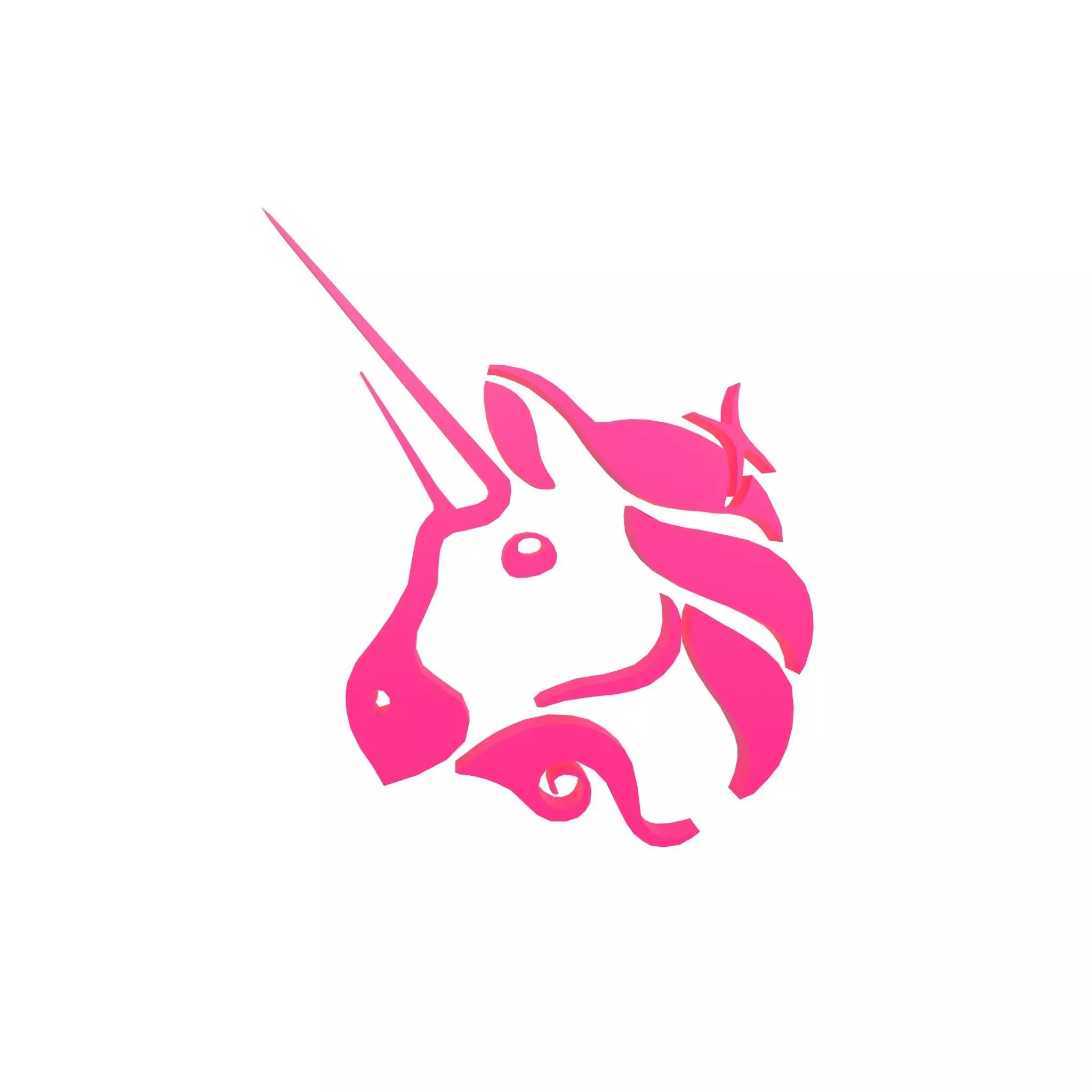 Uniswap Coin v1 001 Low-poly 3D model_0