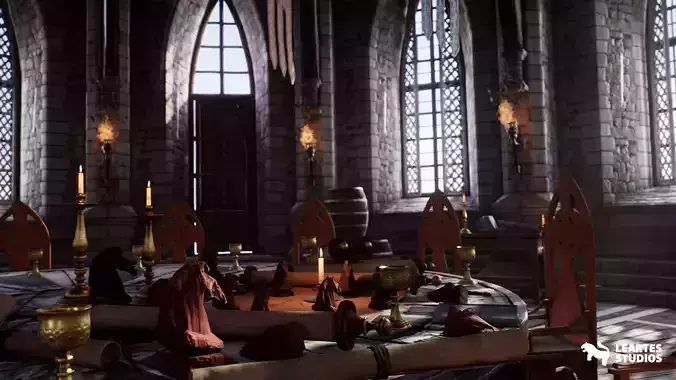 Medieval Castle Interior Low-poly 3D model
