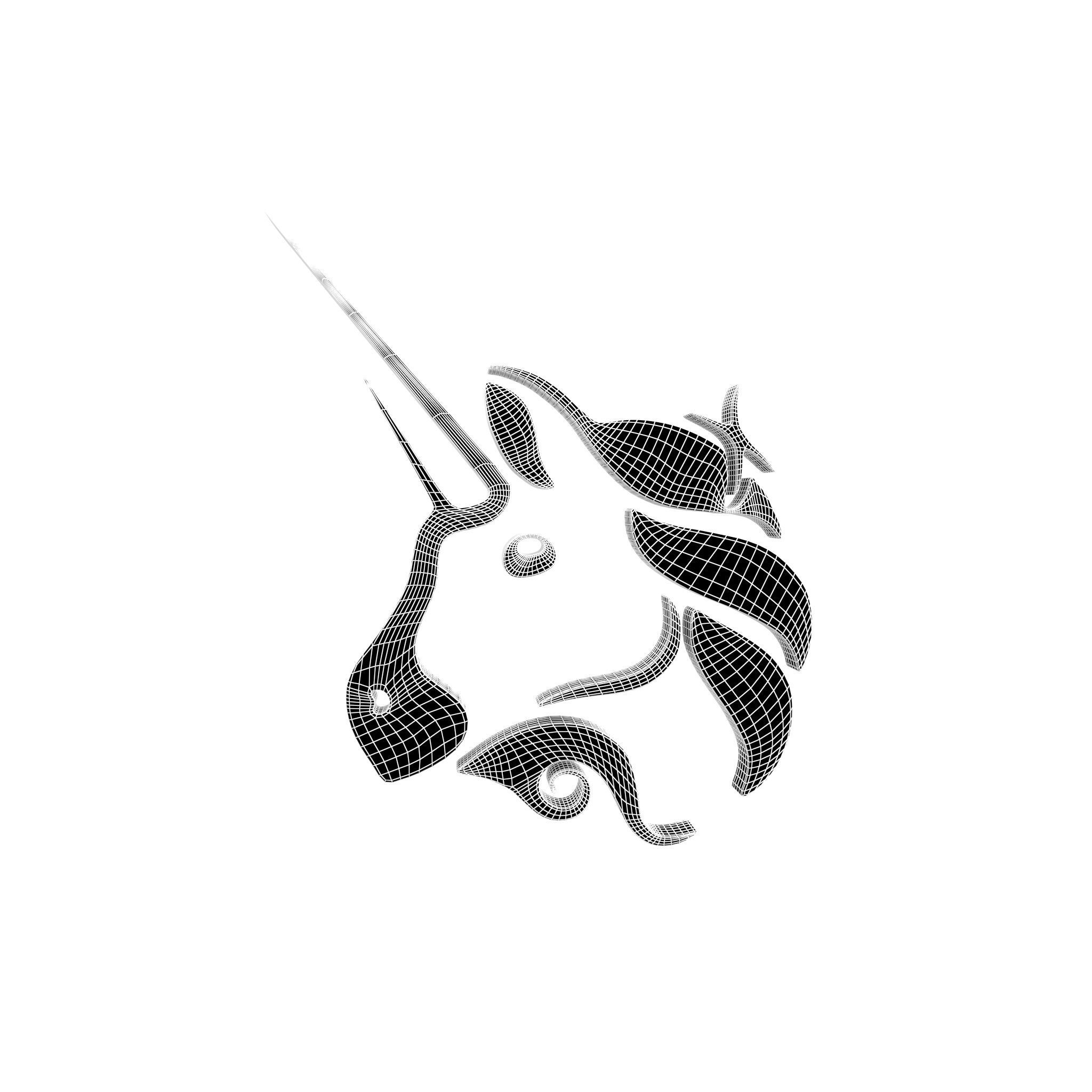 Uniswap Coin v2 005 Low-poly 3D model_4