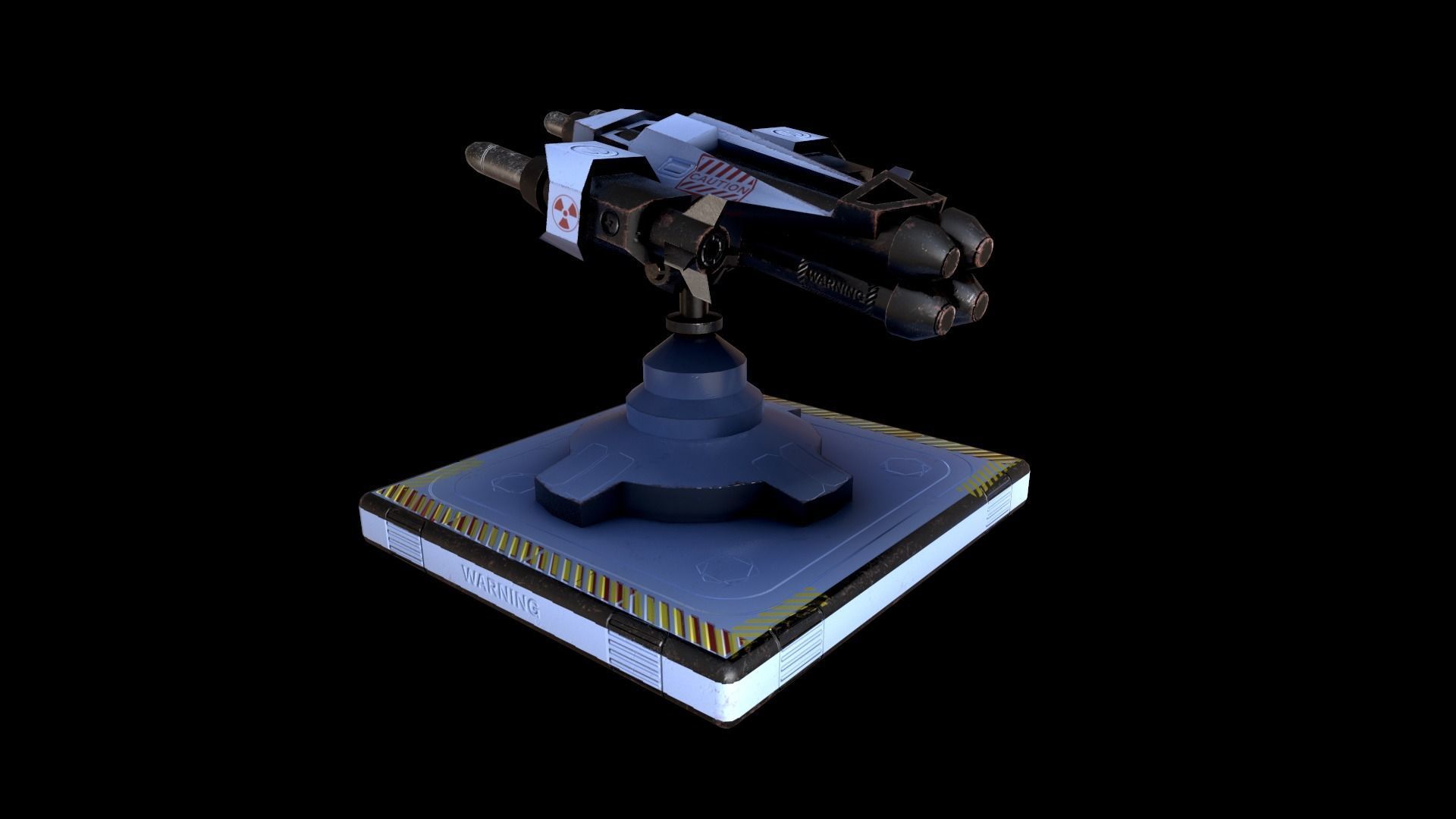 Missile Turret Low-poly 3D model_2