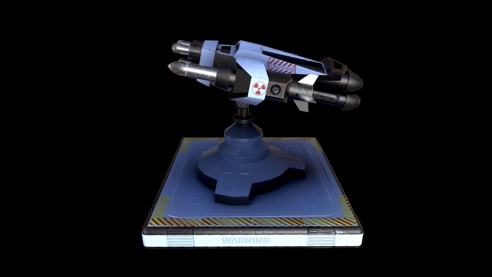Missile Turret Low-poly 3D model_4