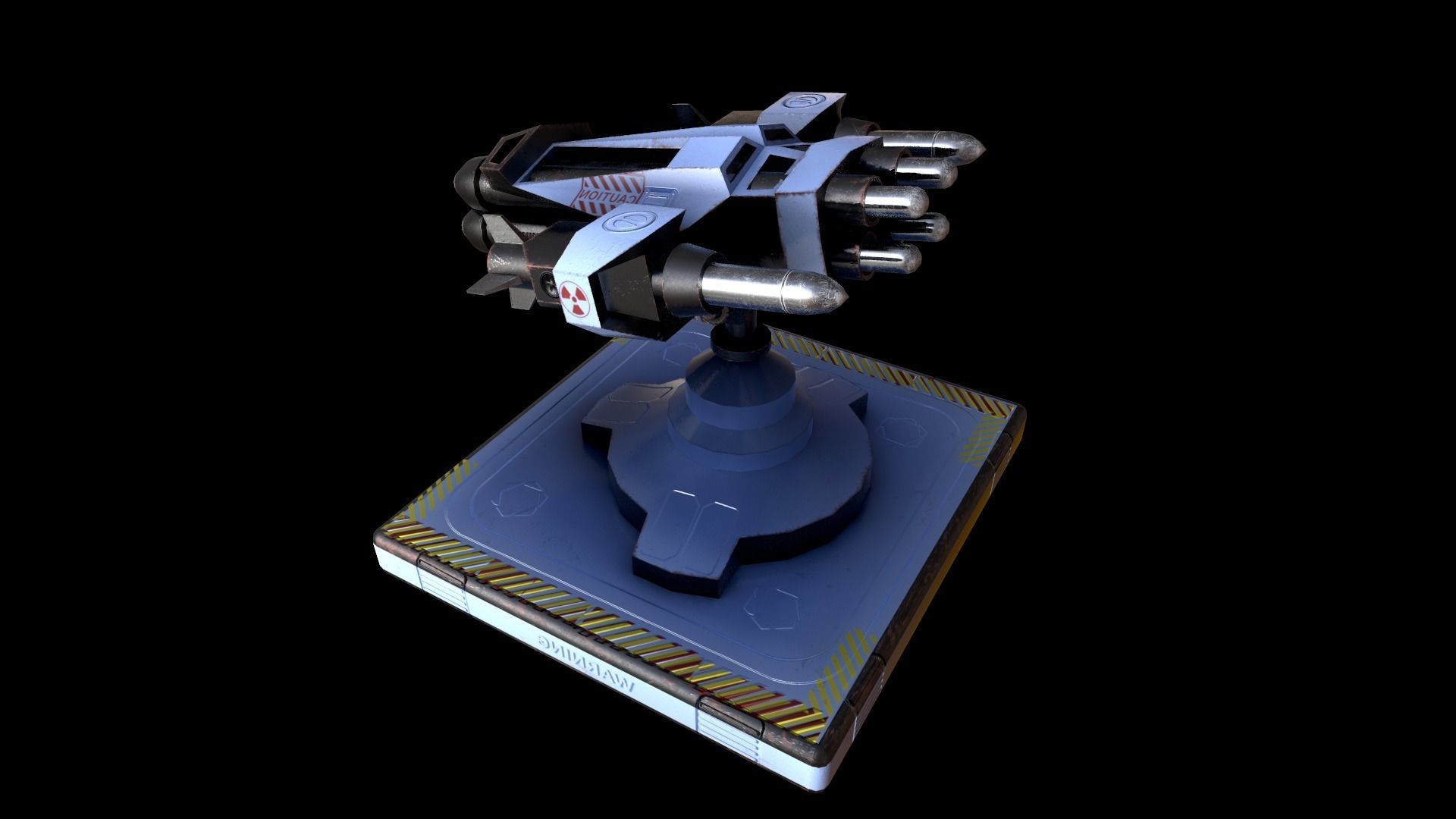 Missile Turret Low-poly 3D model_1