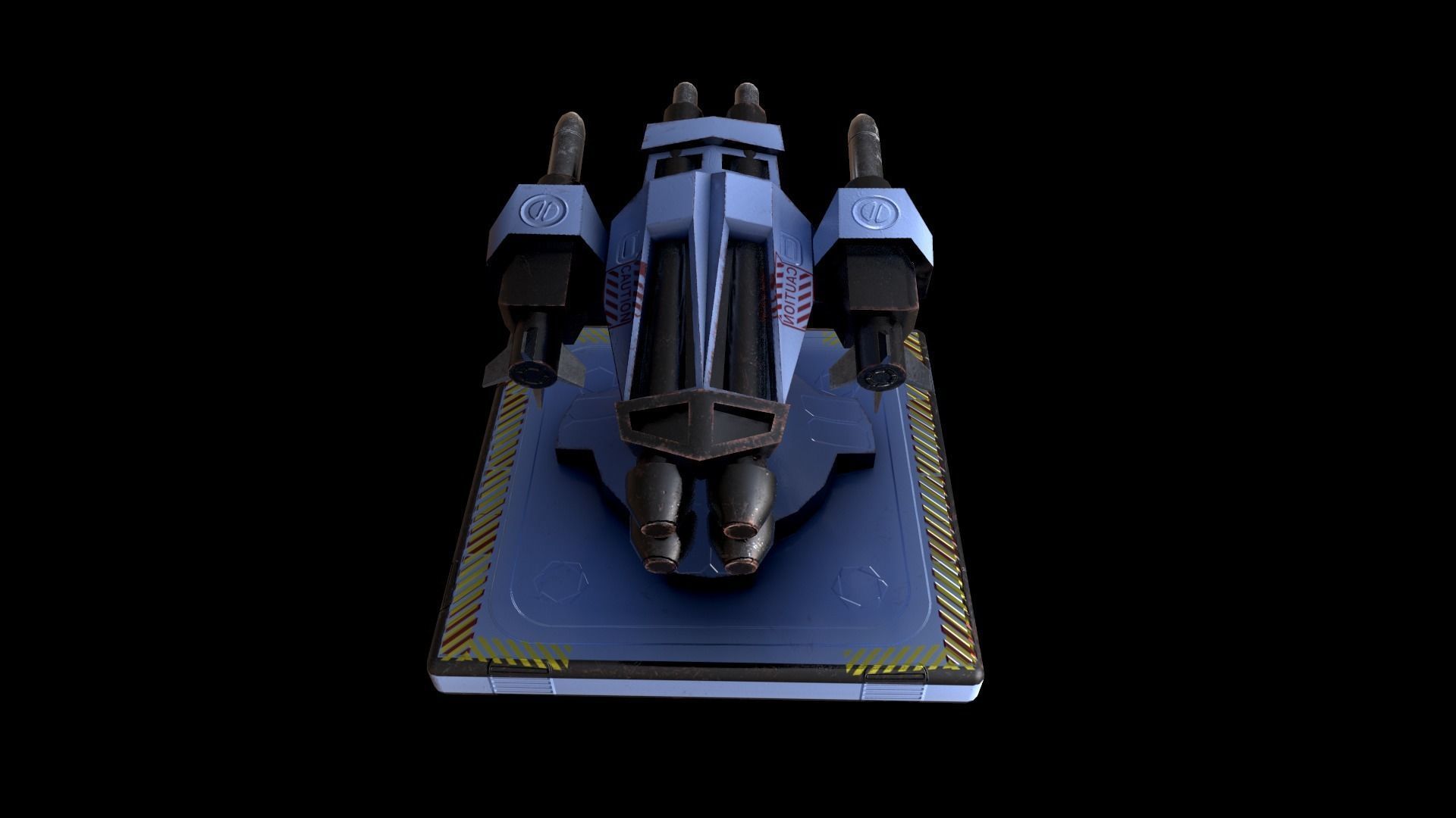 Missile Turret Low-poly 3D model_3