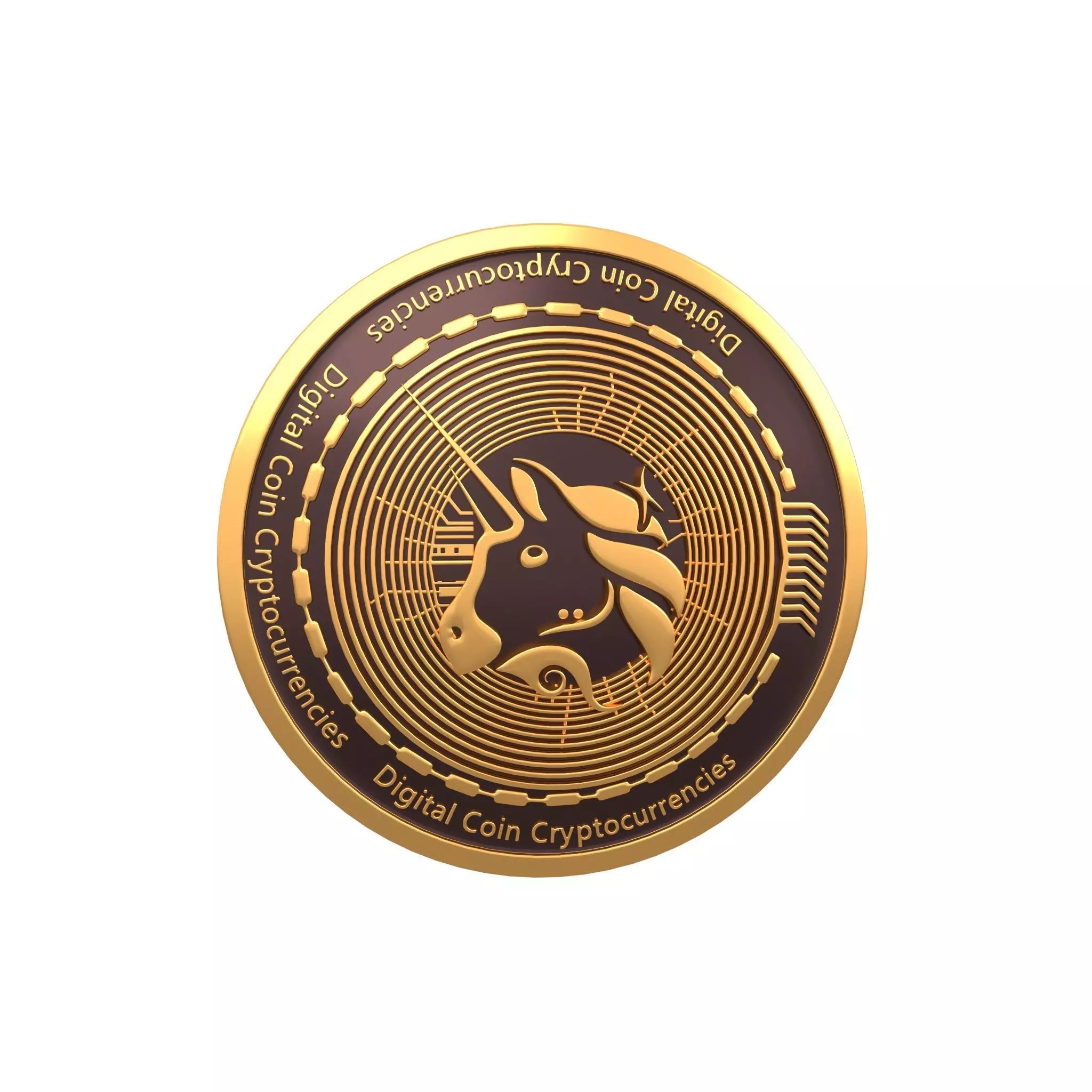Uniswap Coin v3 001 Low-poly 3D model