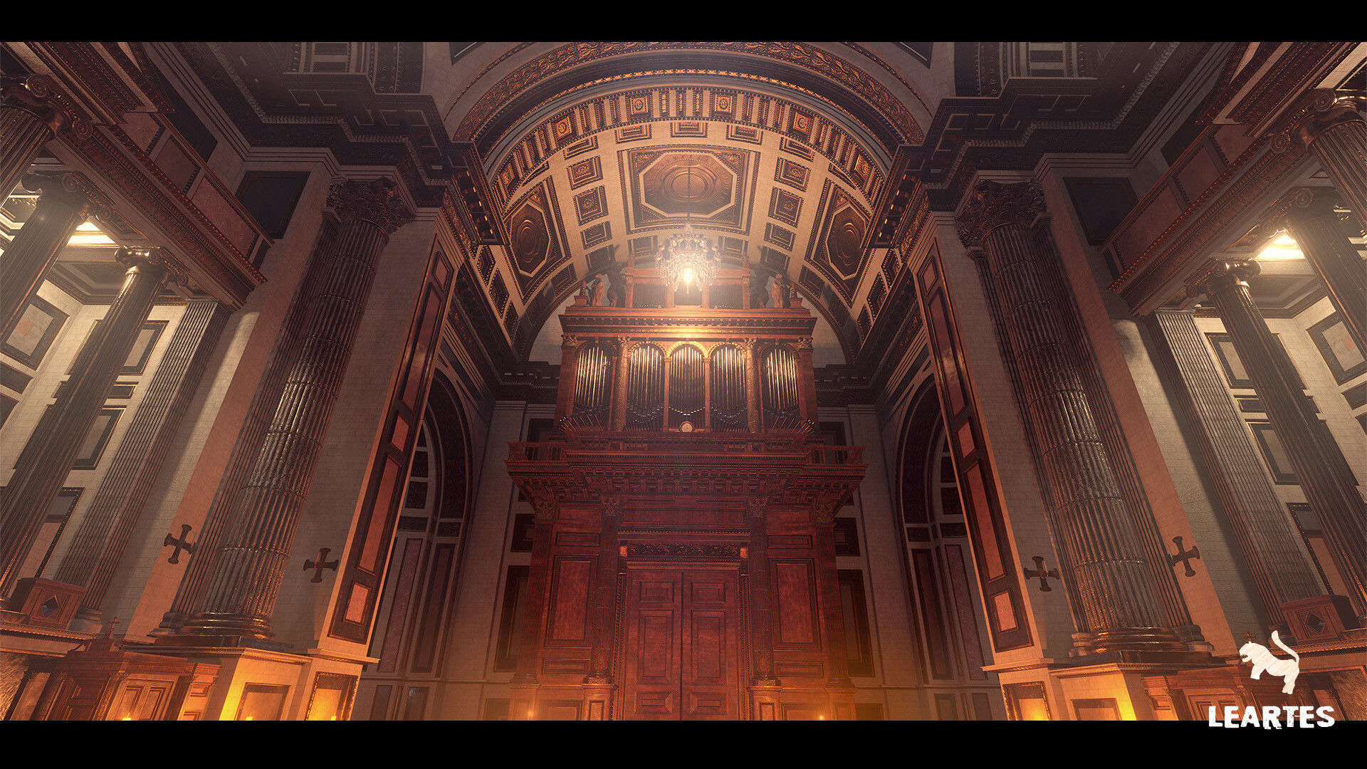 Church Cathedral Interior Environment Low-poly 3D model_5