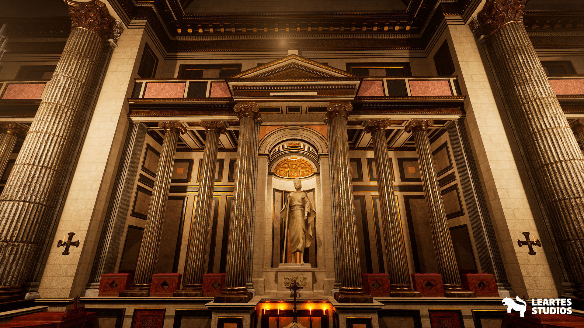Church Cathedral Interior Environment Low-poly 3D model_8