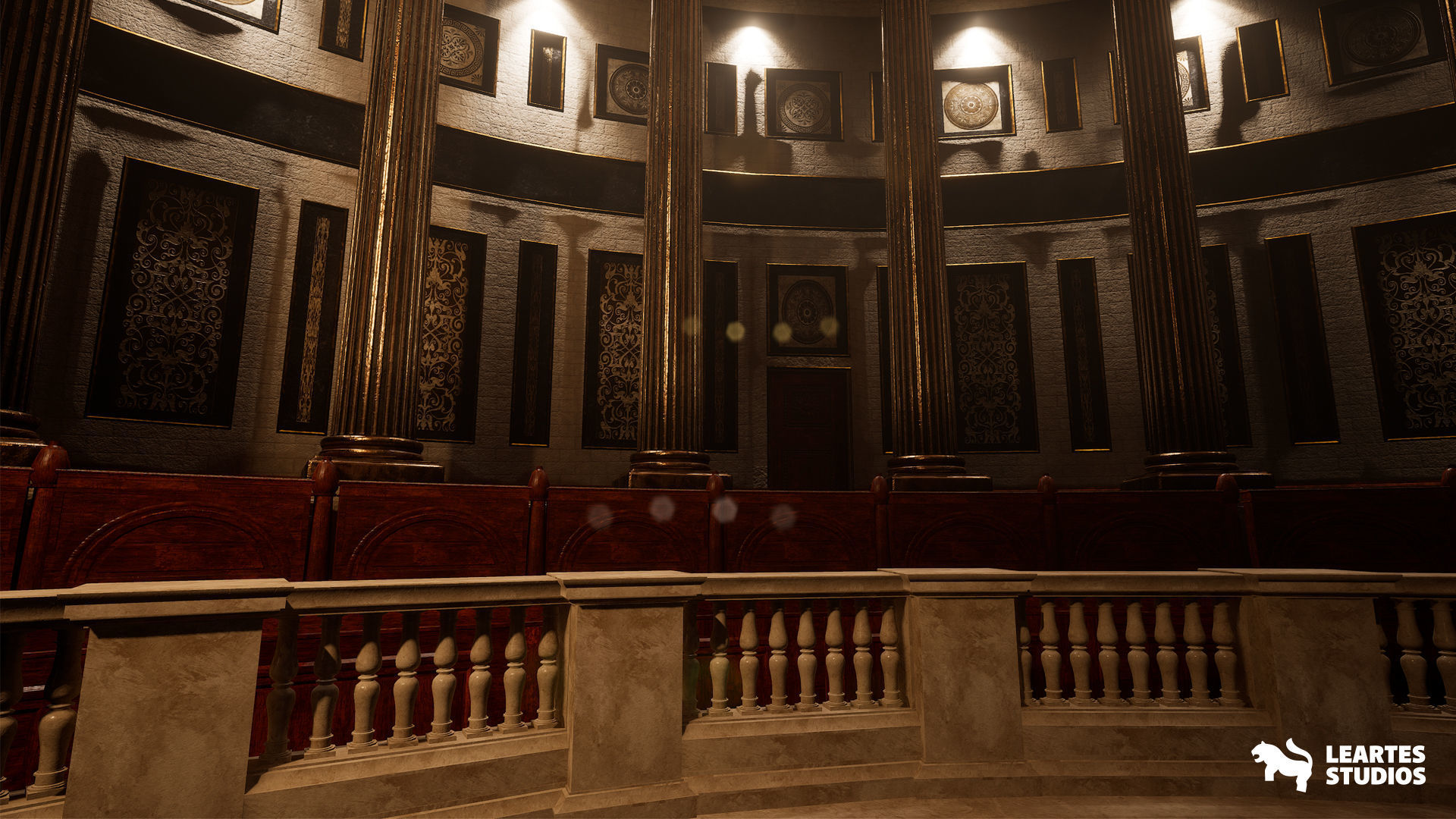 Church Cathedral Interior Environment Low-poly 3D model_11