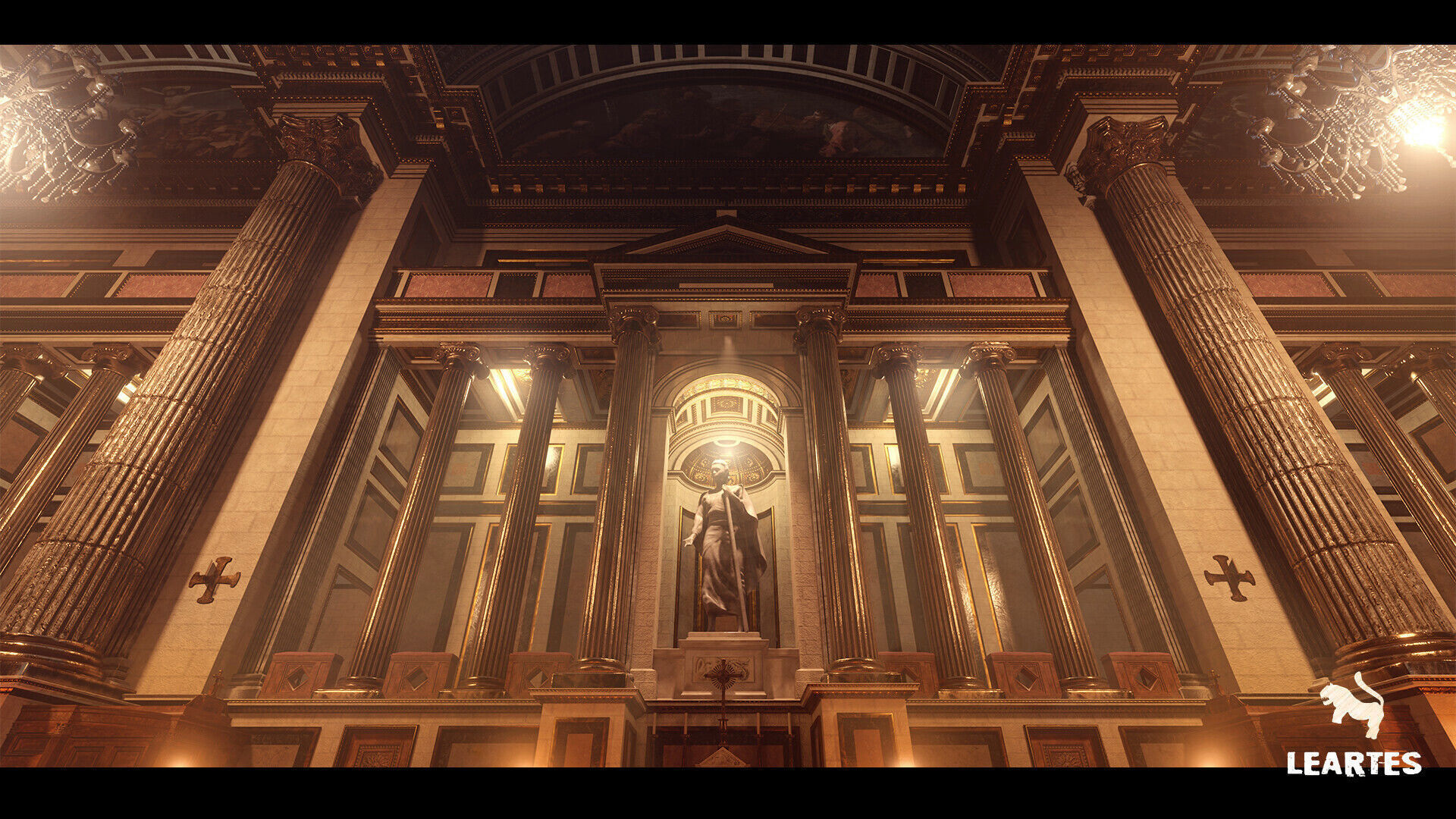 Church Cathedral Interior Environment Low-poly 3D model_6