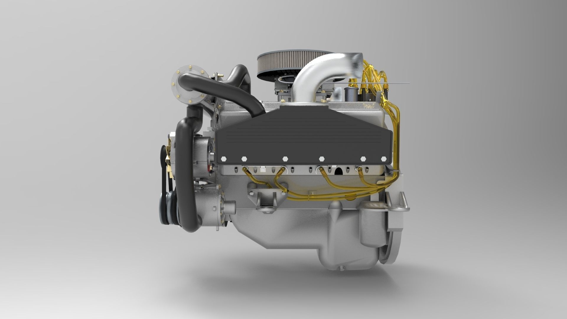Marine Engine V8 3D model_1