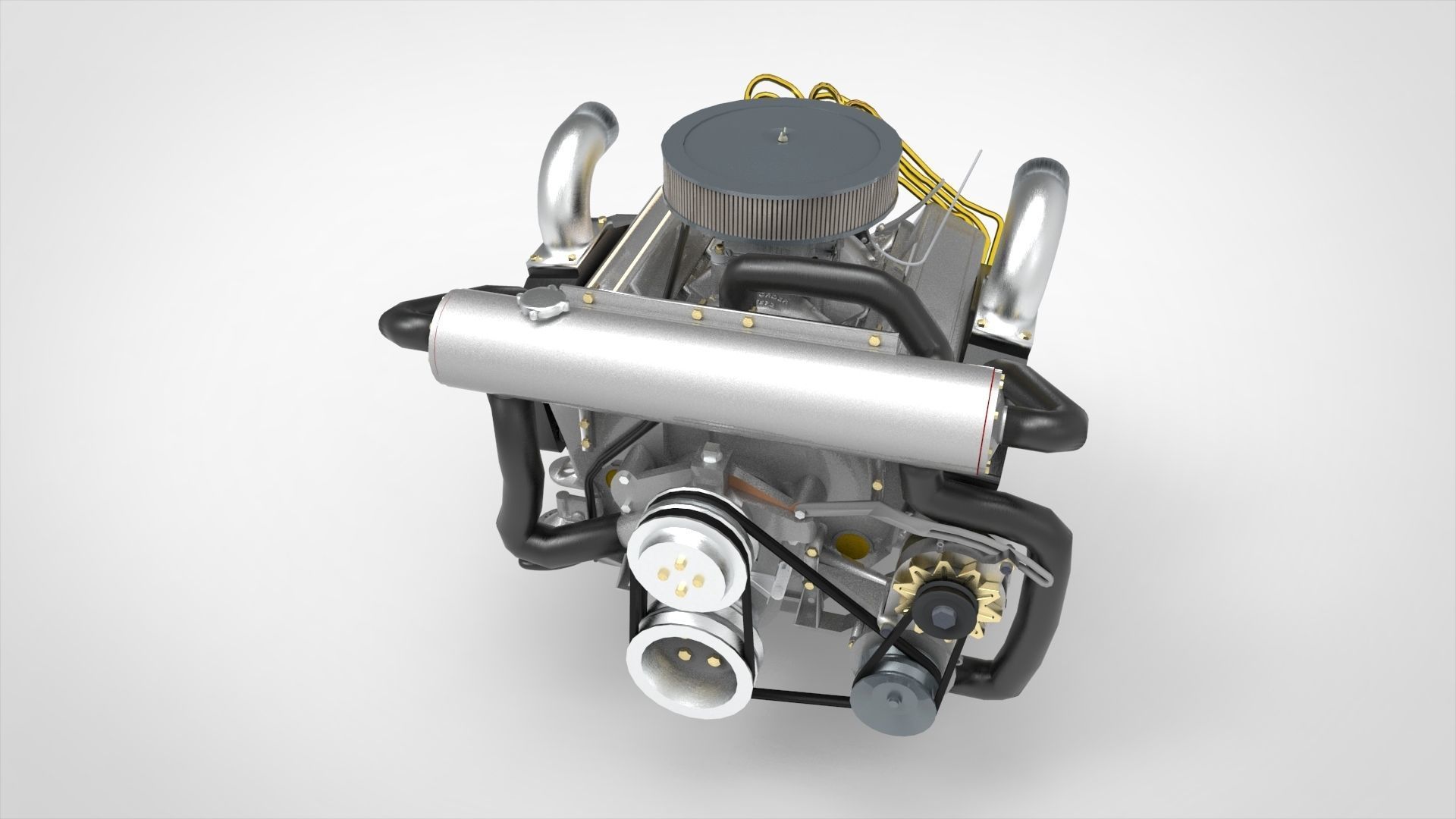 Marine Engine V8 3D model_8