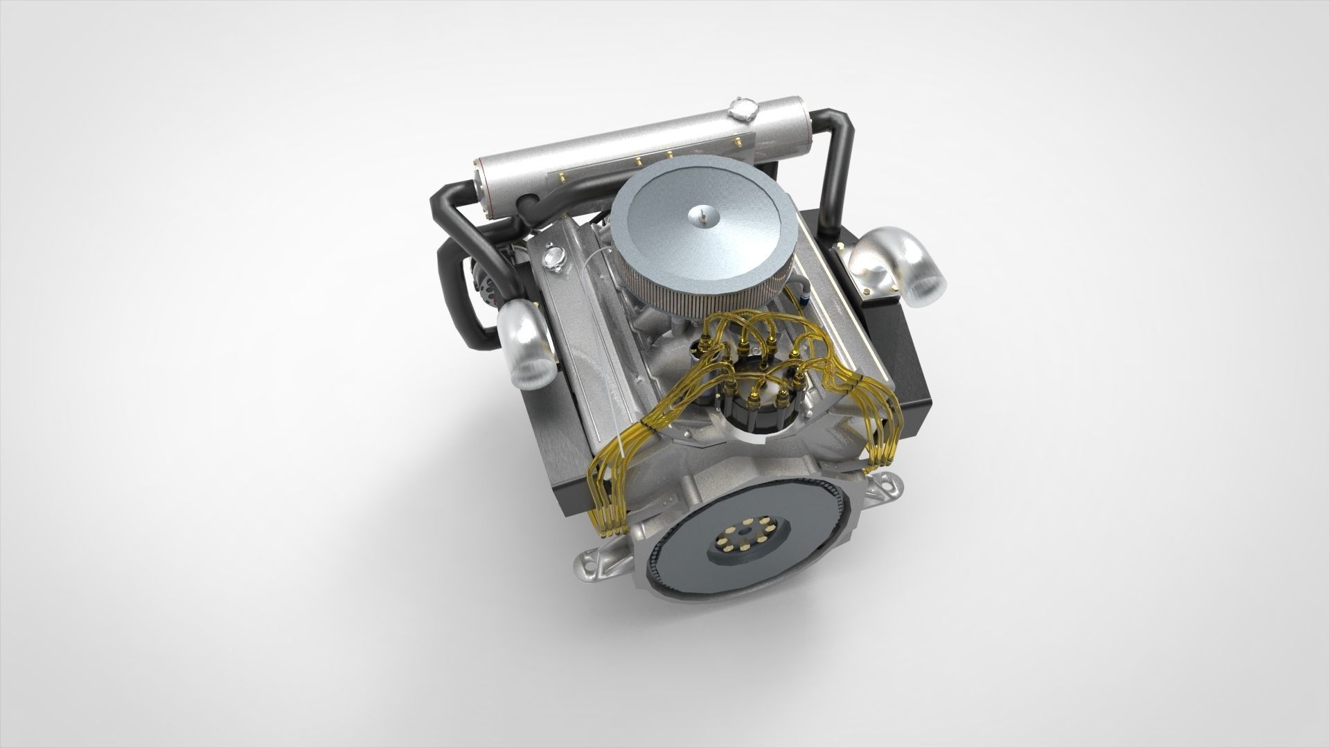 Marine Engine V8 3D model_5