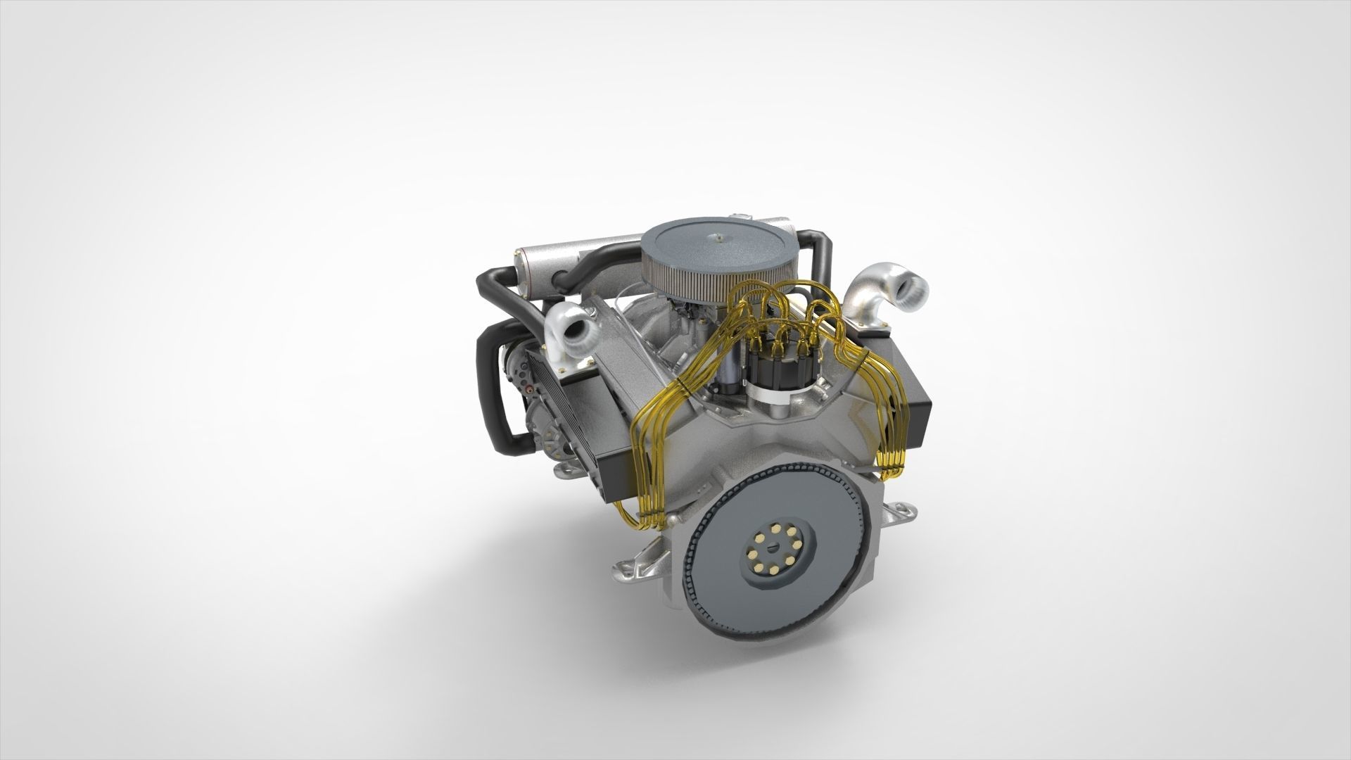 Marine Engine V8 3D model_10