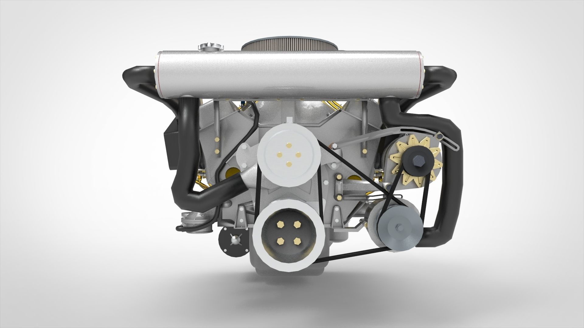Marine Engine V8 3D model_3