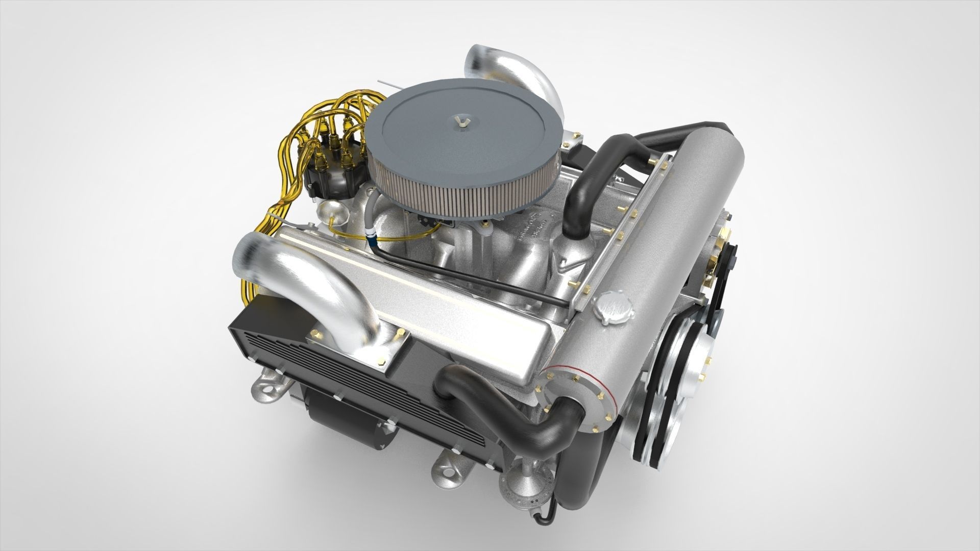 Marine Engine V8 3D model_7