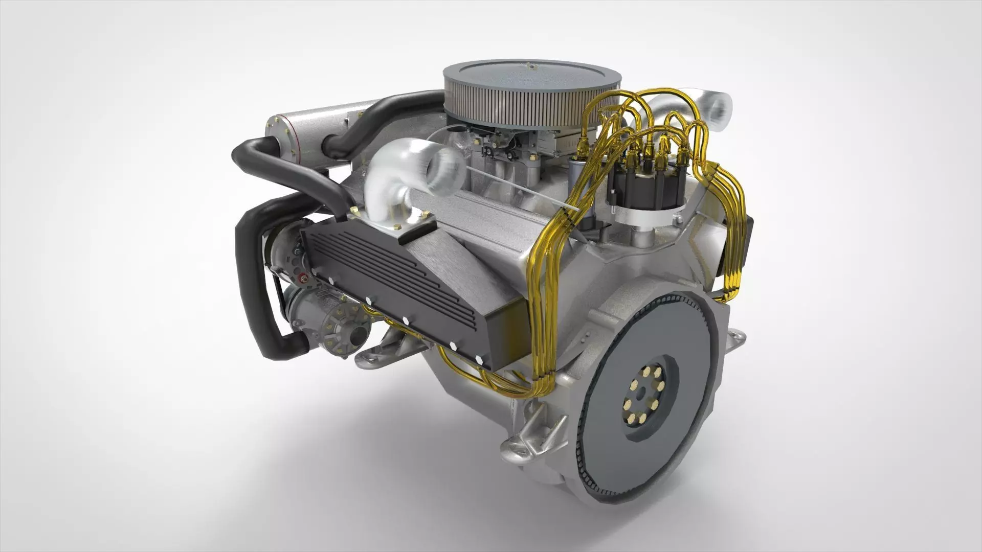 Marine Engine V8 3D model_0