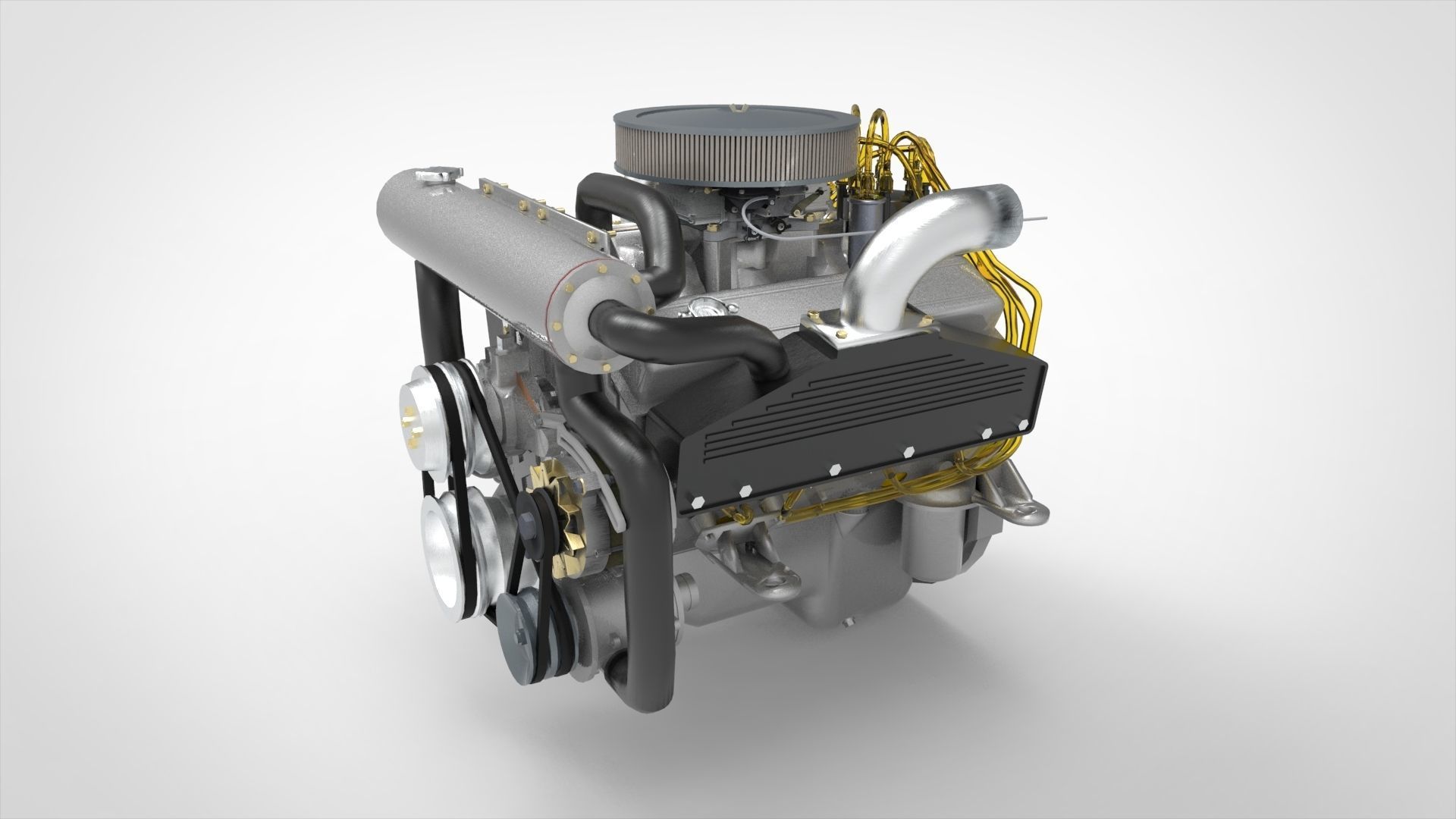Marine Engine V8 3D model_4