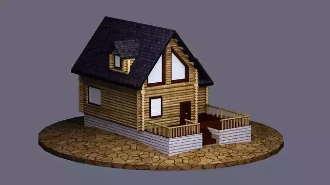 Log House - 3D Model - LowPoly