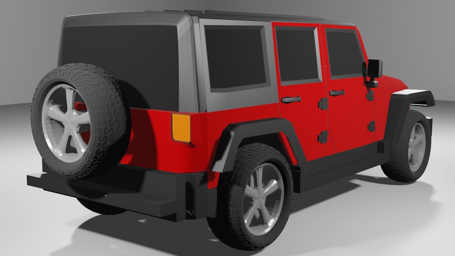 Jeep Wrangler-Red 3D model_3