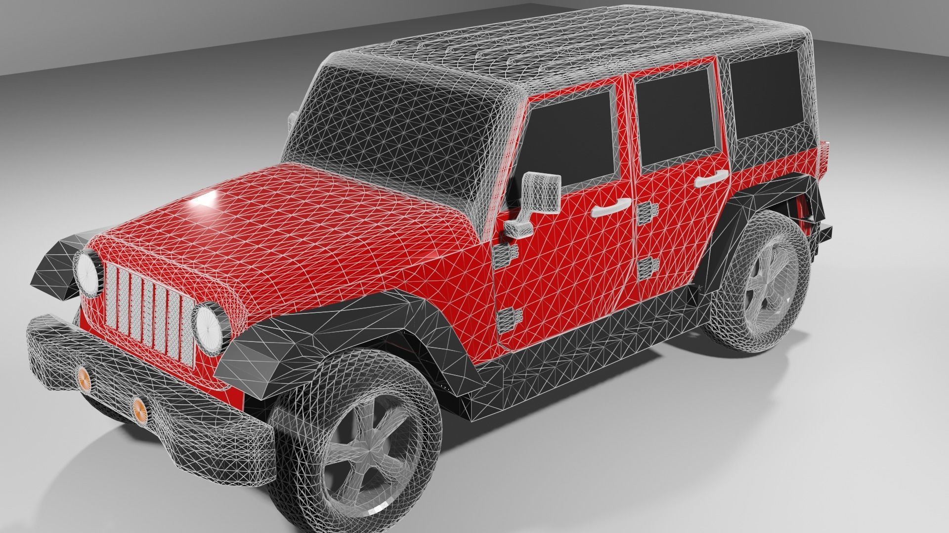 Jeep Wrangler-Red 3D model_8