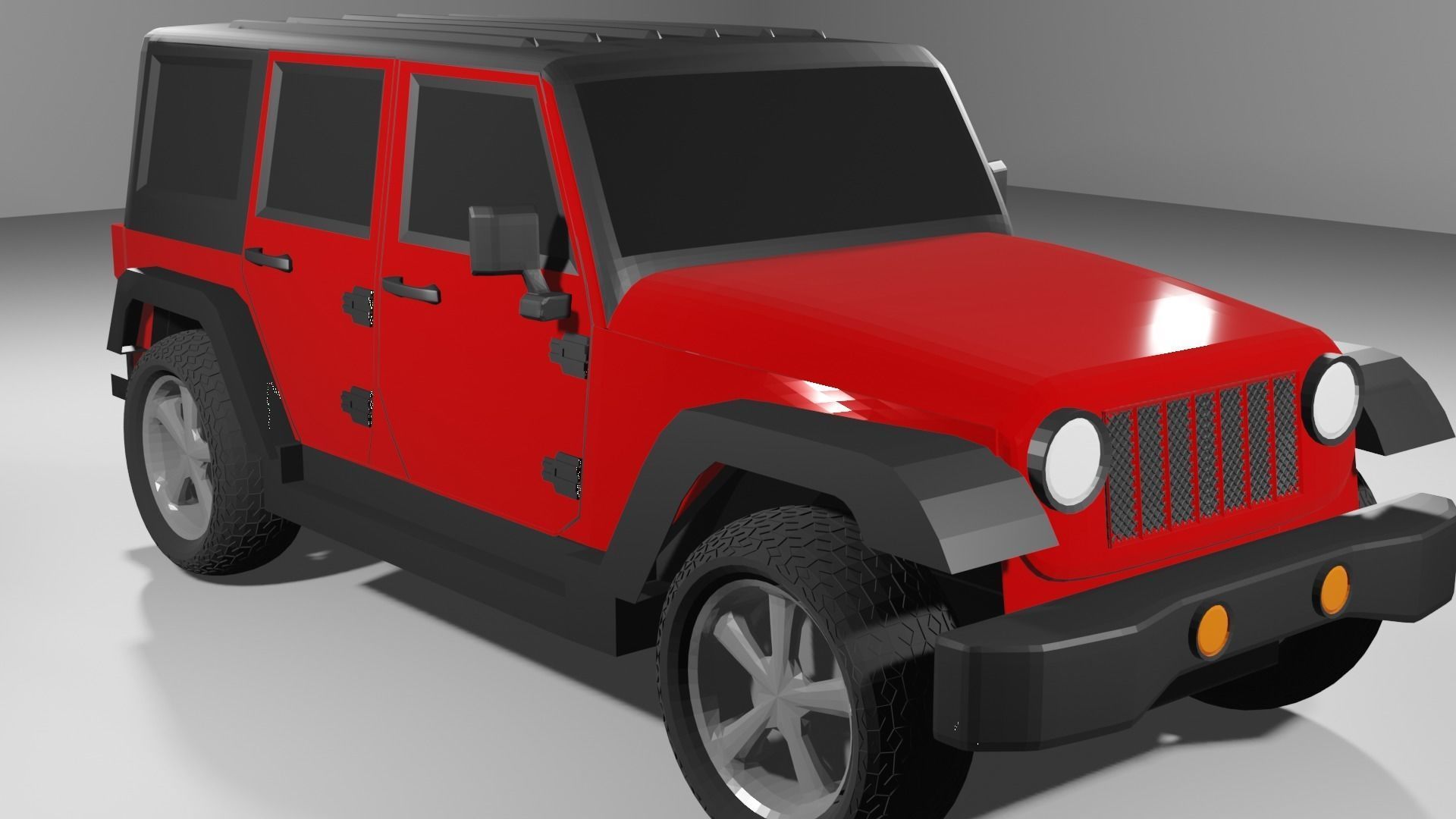 Jeep Wrangler-Red 3D model_2