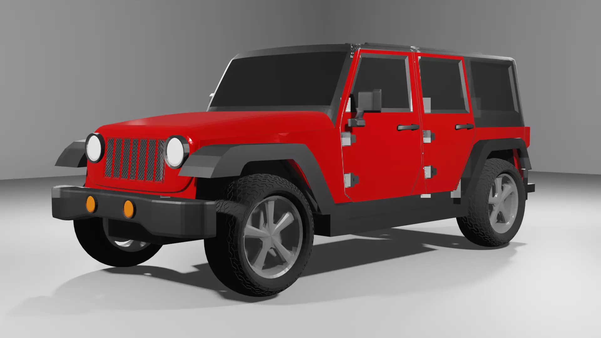 Jeep Wrangler-Red 3D model_0